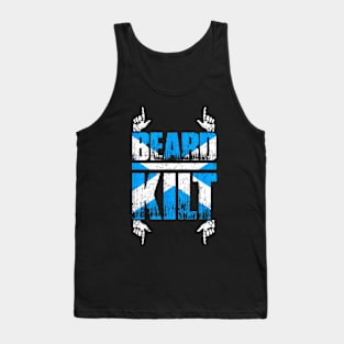 Funny Scotland Beard Kilt Scottish Roots Vintage Tank Top